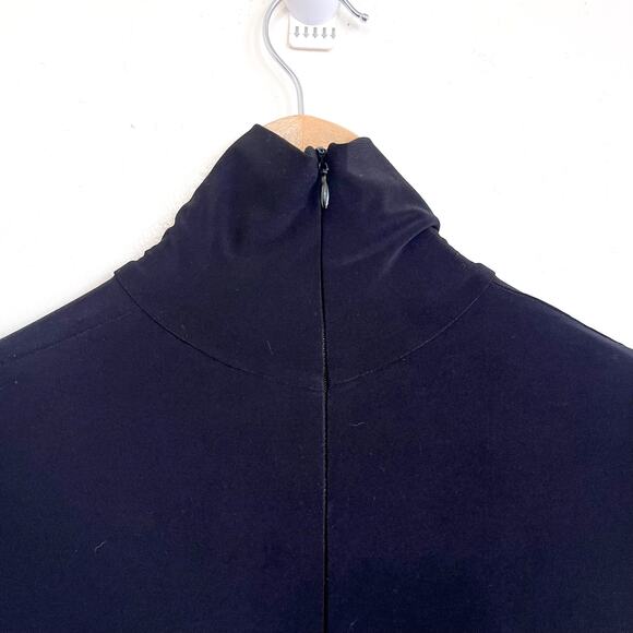 Norma Kamali Maxi Turtleneck Dress Gown Size S Black Stretch Minimalist Luxury - Picture 8 of 13